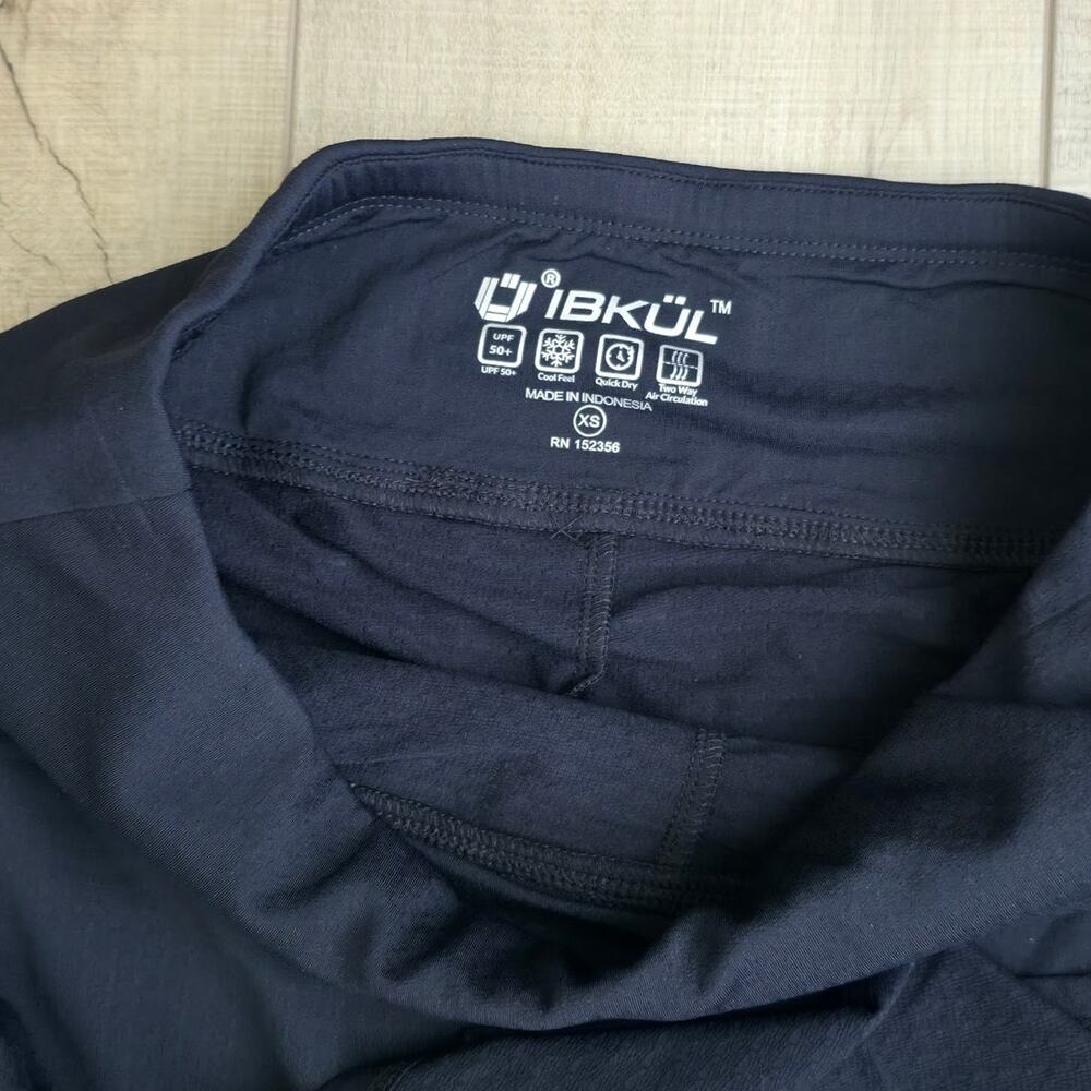 IBKUL Solid Faux Wrap Skort Black 26000 Activewear Skort Women Sz XS NWT - Picture 6 of 15